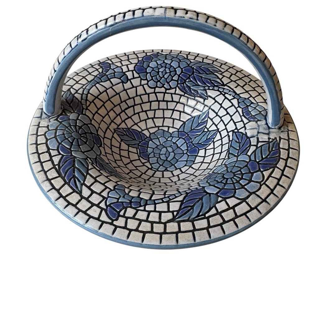 Vintage Mosaic  Basket/Bowl Made In The Philippines